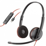 Plantronics Blackwire C3220 (209745), USB - A, Microphone noise-canceling, SoundGuard, DSP, Receive output from 20 Hz–20 kHz, Microphone 100 Hz–10 kHz, Call answer/ignore/end/hold, redial, mute, volume +/-, OEM, CABLE LENGTH 1610mm