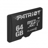 Карта памяти microSD Patriot LX Series/ 80MBps/ 64GB + SD adapter