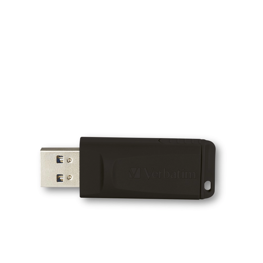 32GB USB2.0 Verbatim Slider Black, Retractable USB connector, (Up to: Read 18 MByte/s, Write 10 MByte/s)