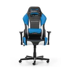 Gaming/Office Chair DXRacer Drifting GC-D61-NWB-M3, Black/White/Blue, Premium PU leather, max weight up to 150kg / height 145-175cm, Recline 90°-135°, 3D Armrests, Head and Lumber cushions, Aluminium wheelbase, 2