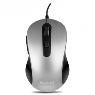 SVEN RX-114, Optical Mouse, 5+1 buttons, 600 - 2000dpi, USB, 1.5m, Black/Grey