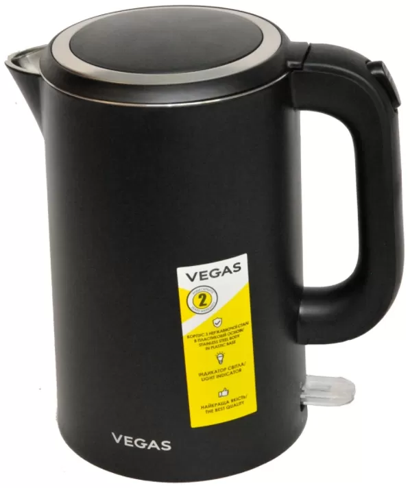 Чайник электрический VEGAS VEK3099B, 1.7 л, 2200 Вт, Черный
