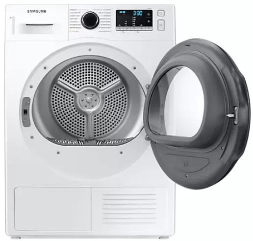 Сушильная машина с тепловым насосом Samsung DV90TA020AE, С тепловым насосом, 9 кг, A++, Белый