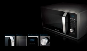 Микроволновая печь с грилем Samsung MG23F302TAK/BW, 23 л, 800 Вт, 1100 Вт, Черный