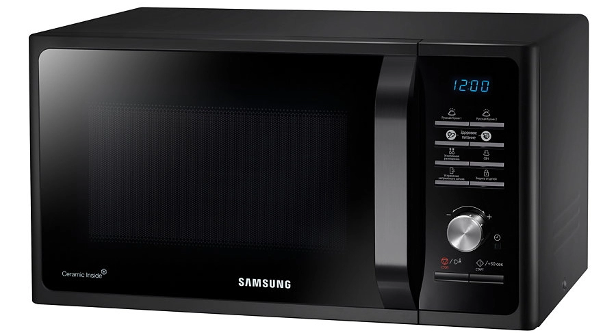 Микроволновая печь соло Samsung MS23F302TAK/BW, 23 л, 800 Вт, Черный