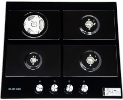 Встраиваемая  газовая панель Samsung NA64H3030AK, 4 конфорок, Черный