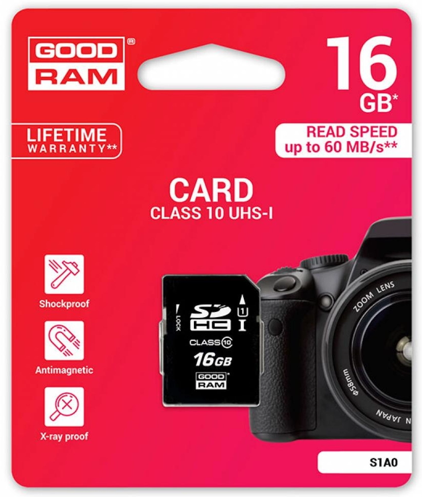 Card de memorie SDHC GoodRam 16GB class 10 UHS I (S1A0-0160R11)