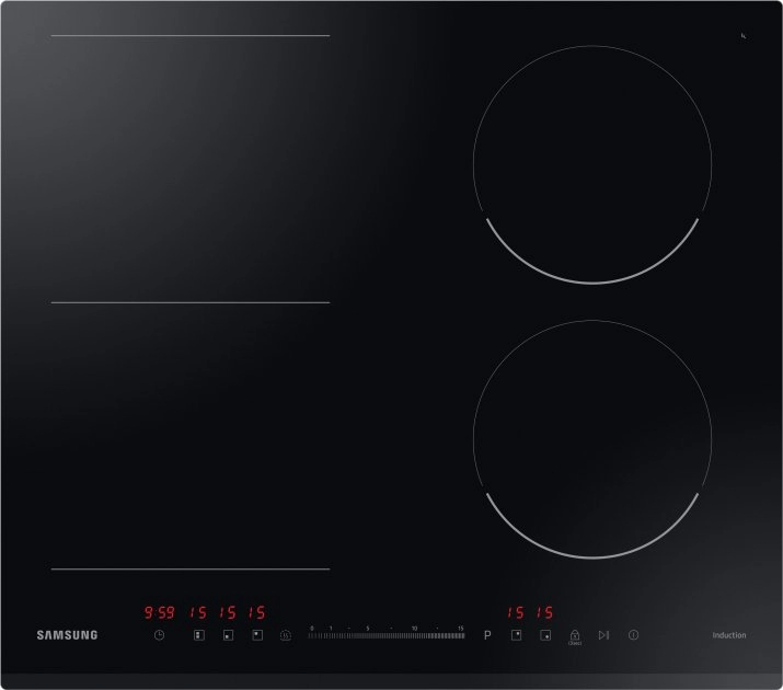 Встраиваемая индукционная панель Samsung NZ64R3747BK, 4 конфорок, Черный