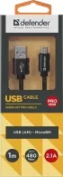 Кабель USB-A - Micro USB Defender USB08-03T  USB-MicroUSB 1m