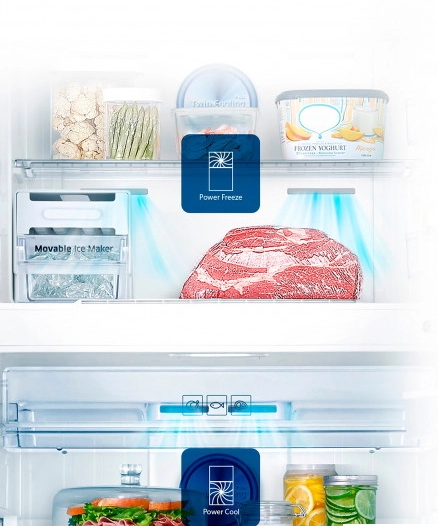 Холодильник с верхней морозильной камерой Samsung RT53K6330EF, 528 л, 185.5 см, A+, Бежевый