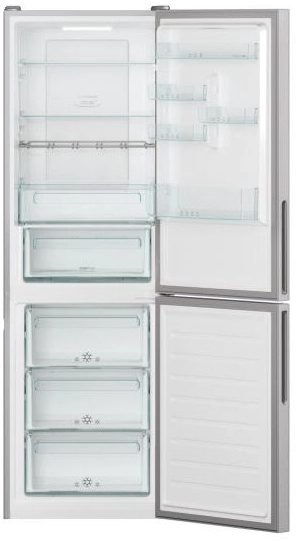 Холодильник с нижней морозильной камерой Candy CCE7T618ES, 341 л, 185 см, E, Серебристый