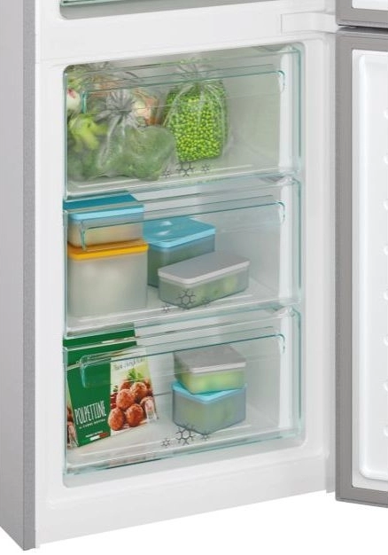 Холодильник с нижней морозильной камерой Candy CCE7T618ES, 341 л, 185 см, E, Серебристый