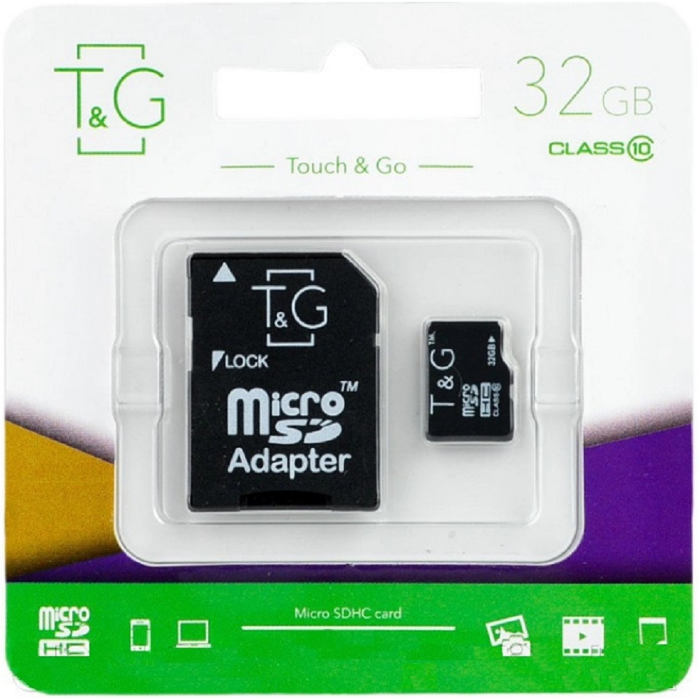 Карта памяти MicroSD+ SD adapter TnG MicroSD32GB