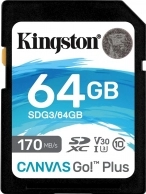 Карта памяти SDXC Kingston Canvas Go! Plus 64GB