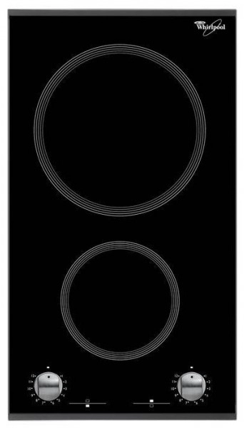 Встраиваемая  электрическая панель Whirlpool AKT360IX, 2 конфорок, Черный
