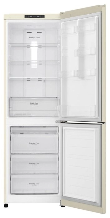 Холодильник с нижней морозильной камерой LG GA-B419 SEJL, 302 л, 190.7 см, A+, Бежевый