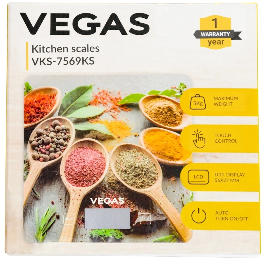 Кухонные весы Vegas VKS7569KS, 