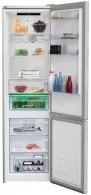 Холодильник с нижней морозильной камерой Beko RCNA406E40ZMN, 362 л, 203 см, E, Серебристый