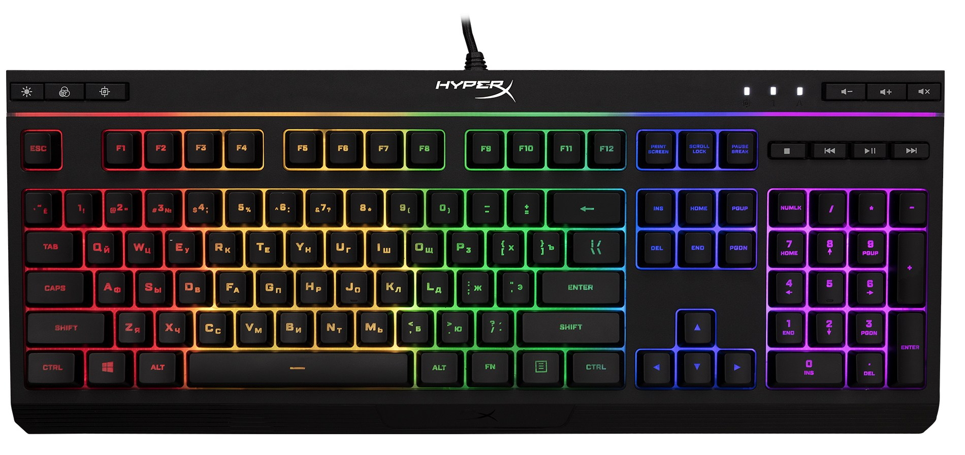Клавиатура проводная HyperX HXKB5ME2RU / Мембранная photo 1 Клавиатура проводная HyperX HXKB5ME2RU / Мембранная photo 1