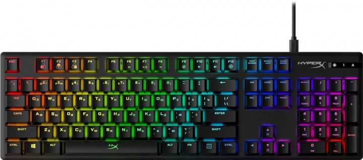 Tastatura cu fir mecanica HyperX Alloy Origins Black (HX-KB6RDX-RU)HyperX Red keys