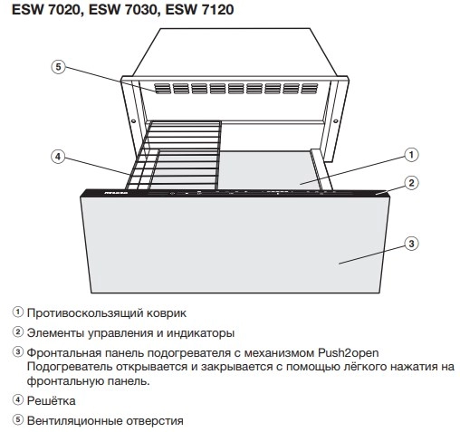 Подогреватель посуды и пищи Miele ESW 7020 Stainless Steel