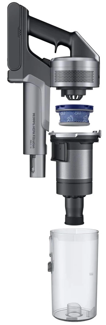 Aspirator vertical Samsung VS20T7536T5, 550 W, 86 dB, Argintiu