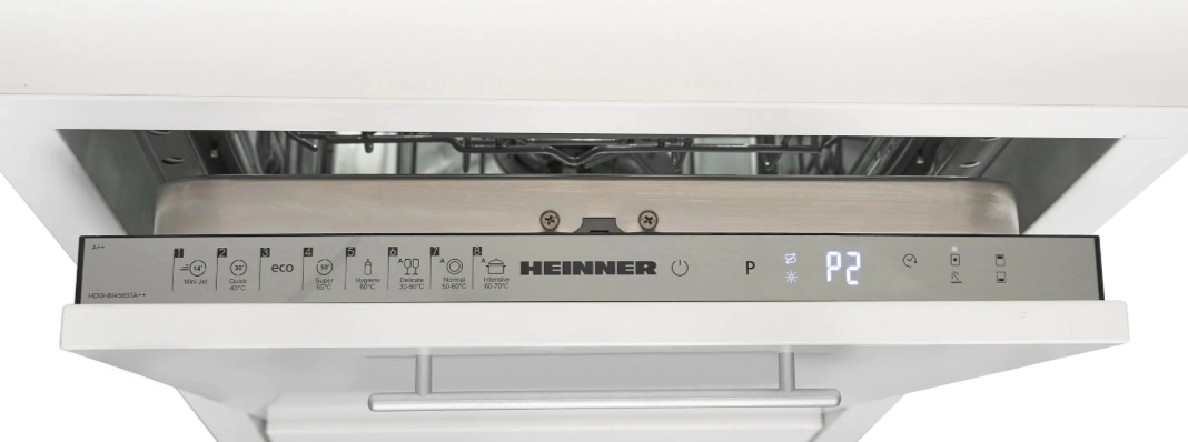 Посудомоечная машина встраиваемая Heinner HDW-BI4583TA, 10 комплектов, 8программы, 45 см, A++, Белый