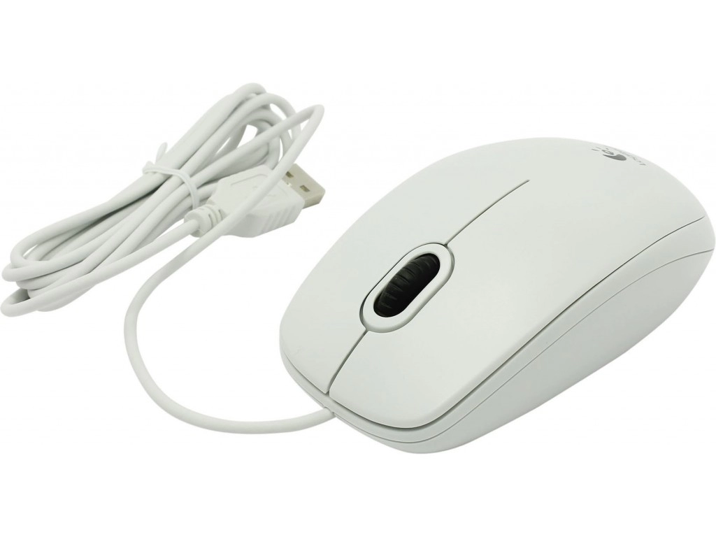 Mouse cu fir Logitech B100 white USB
