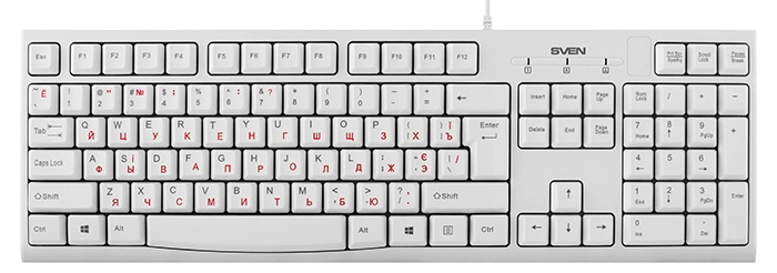 Tastatura cu fir Sven KB-S300 white