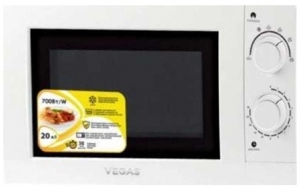 Микроволновая печь соло Vegas VMO3020WL, 20 л, 700 Вт, Белый